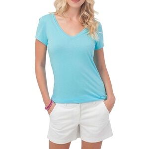 Southern Tide Katherine Tee in Crystal Blue size XS